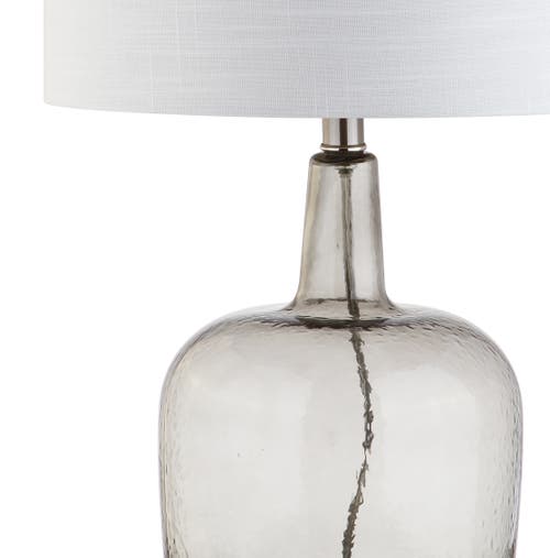 Jonathan Y Augustine Glass Led Table Lamp In Smoke Gray