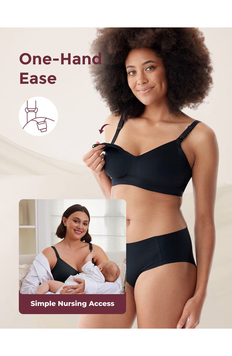 Momcozy YN21 Maternity Nursing Bra, Alternate, color, Black