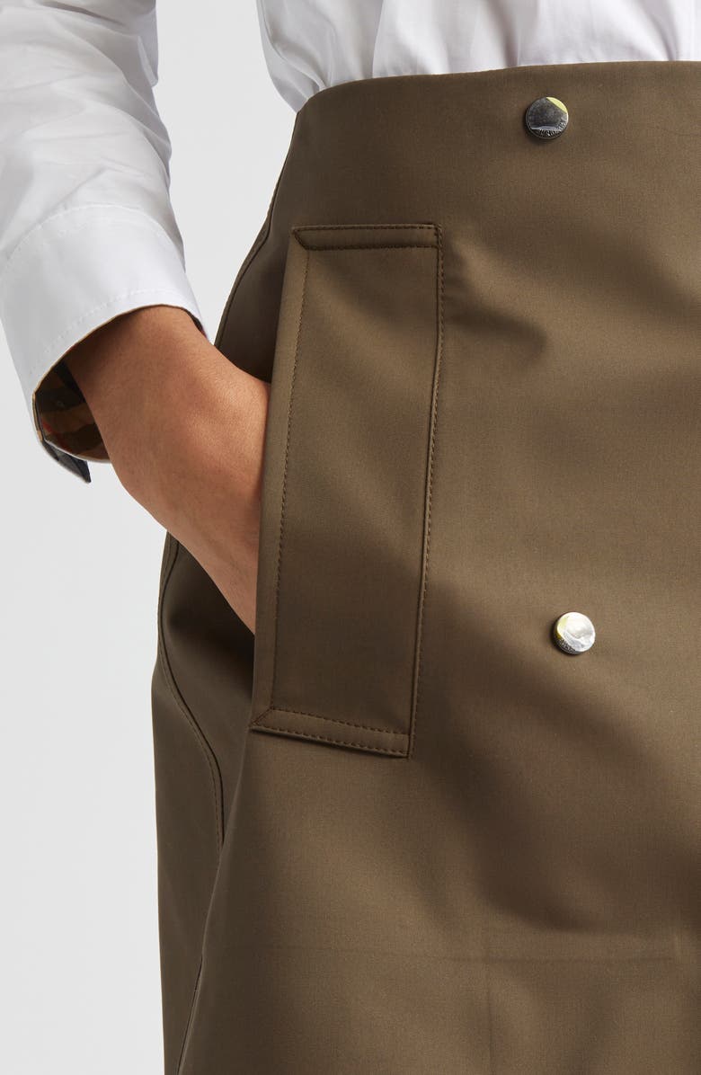 Burberry Bonded Gabardine Trench Miniskirt, Alternate, color, Juniper