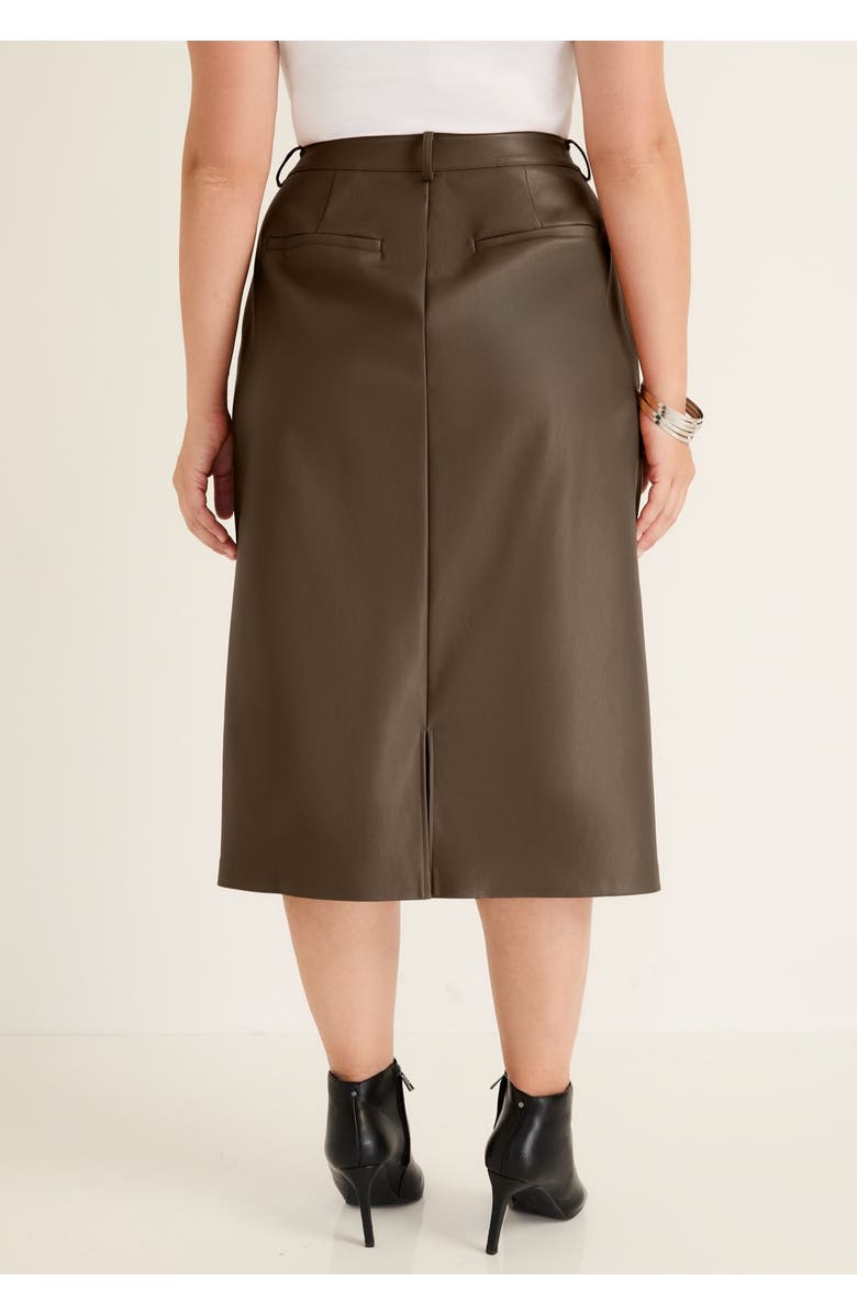 June + Vie Faux Leather Skirt, Alternate, color, Cocoa