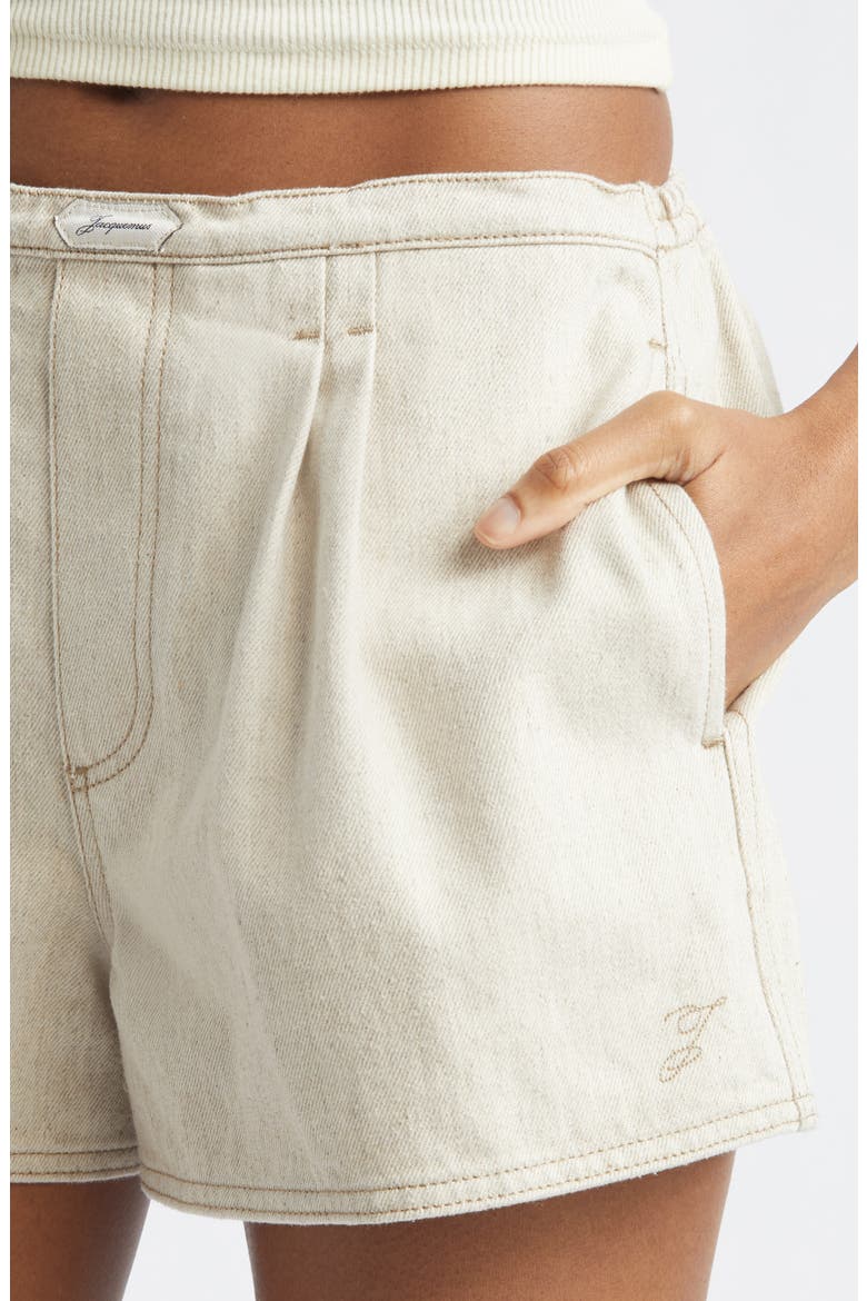 De-Nîmes Amelo Cotton & Hemp Shorts, Alternate, color, LIGHT BEIGE