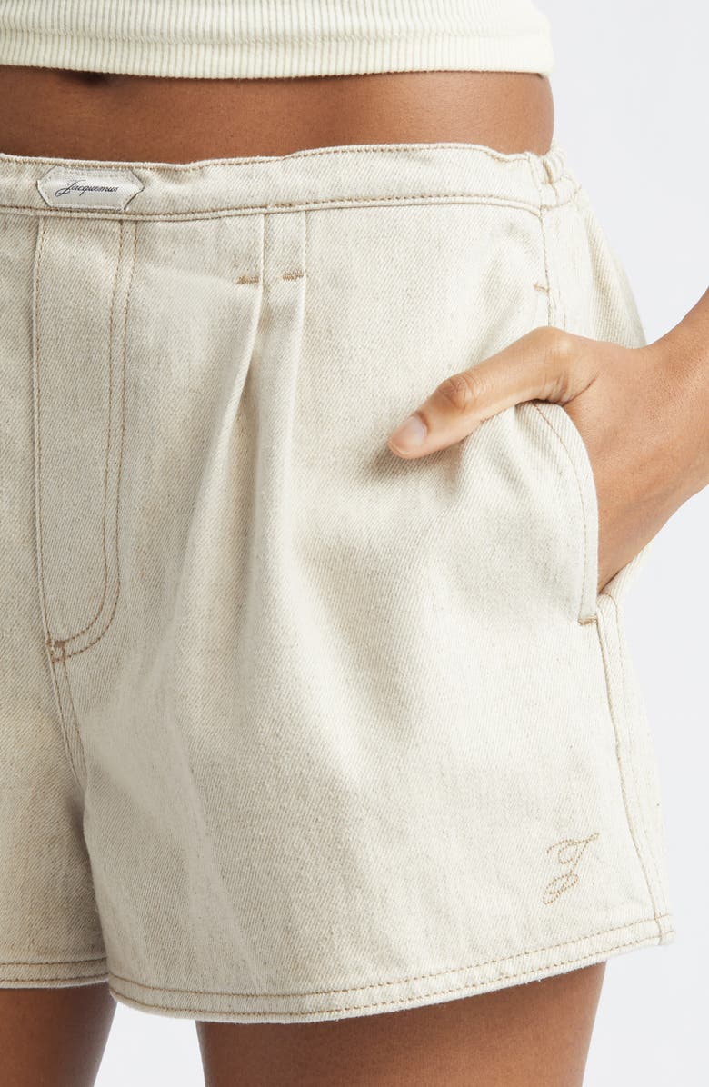 Jacquemus De-Nîmes Amelo Cotton & Hemp Shorts, Alternate, color, Light Beige