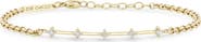 Zoë Chicco Prong Diamonds 14k Gold Diamond Dash Rolo Bracelet