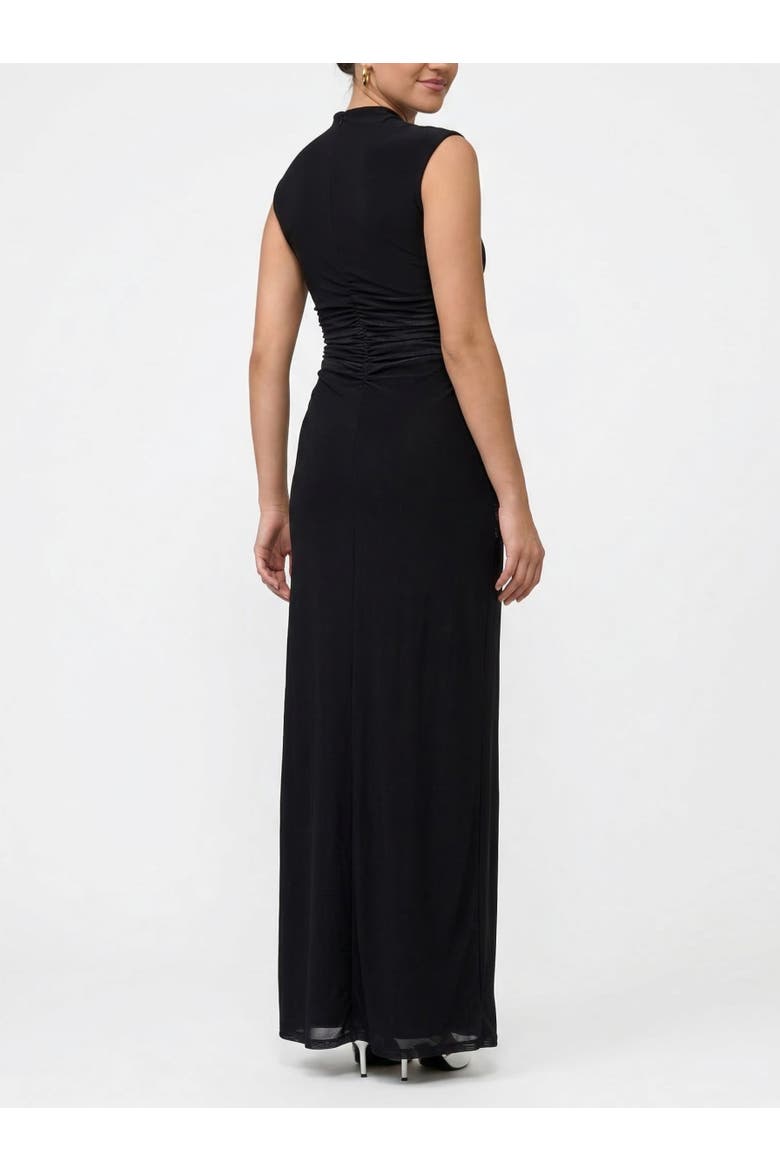 Nina Sleeveless High Neck Maxi Dress, Alternate, color, Black