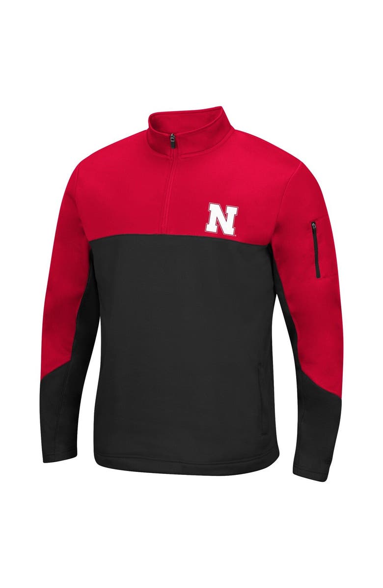 COLOSSEUM Men's Colosseum Scarlet/Black Nebraska Huskers Triple Dog Dare Quarter-Zip Jacket, Alternate, color, 