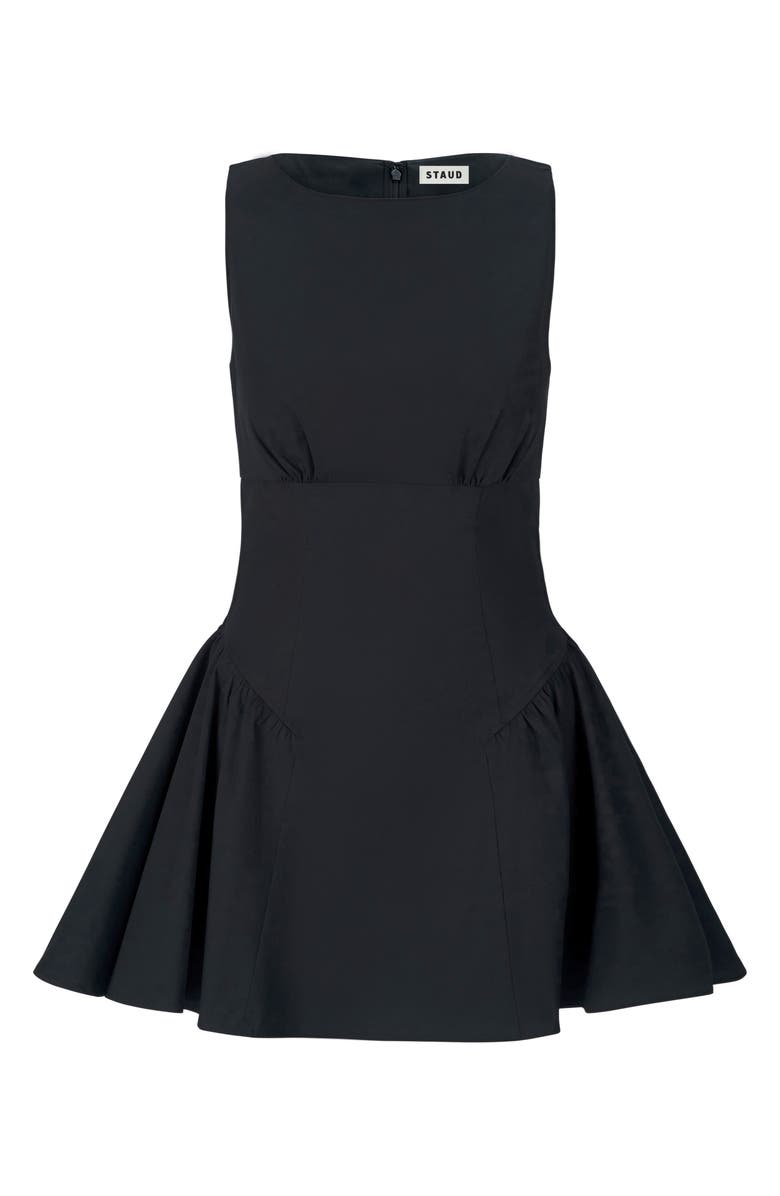 STAUD Gwen Flare Minidress, Alternate, color, Black
