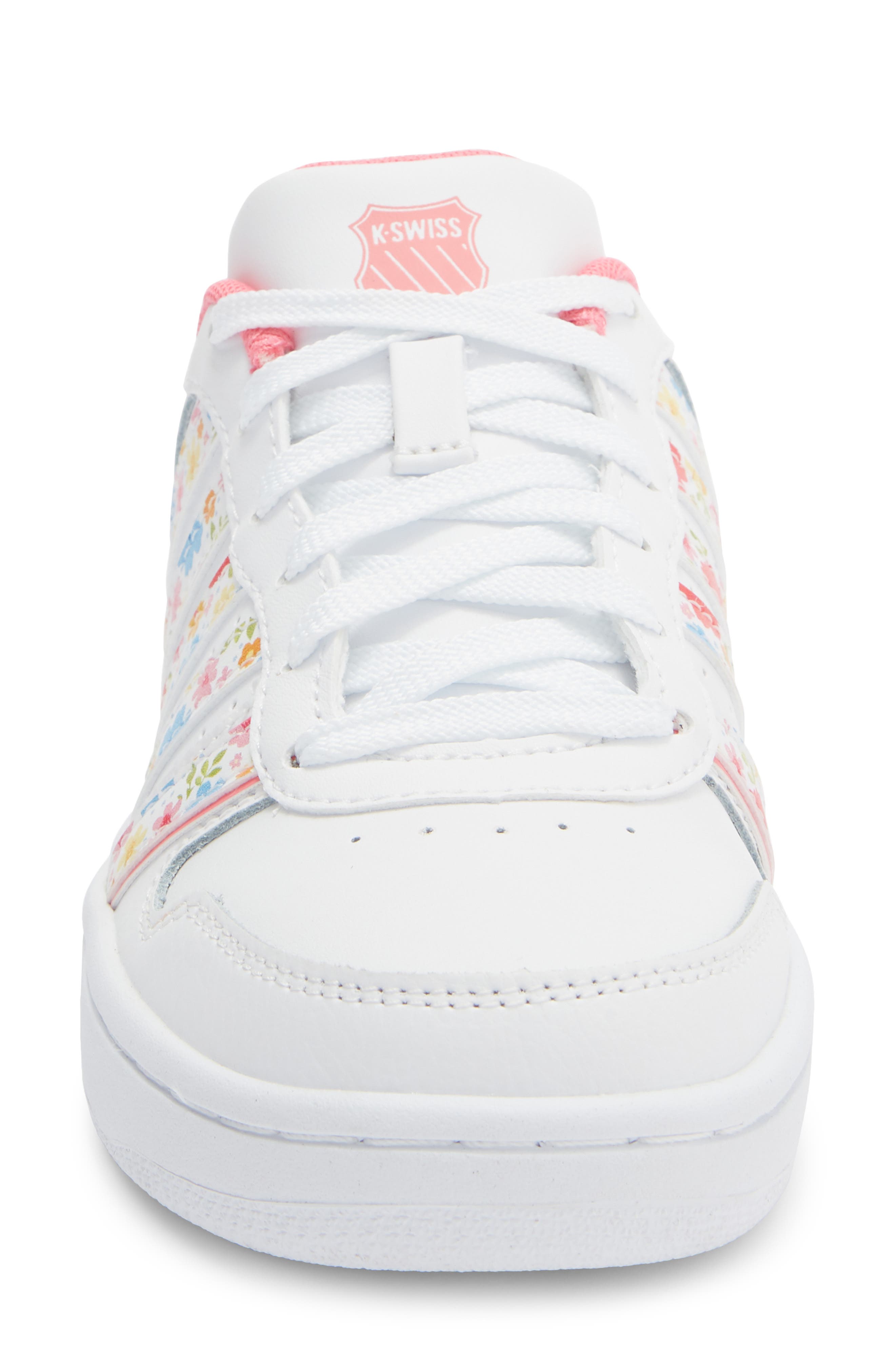 K-Swiss Court Palisades Sneaker, Alternate, color, White/ Flower/ Pink Lemonade-M