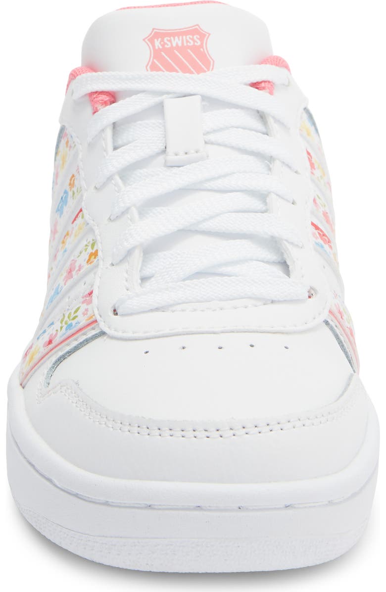 K-Swiss Court Palisades Sneaker, Alternate, color, White/ Flower/ Pink Lemonade-M
