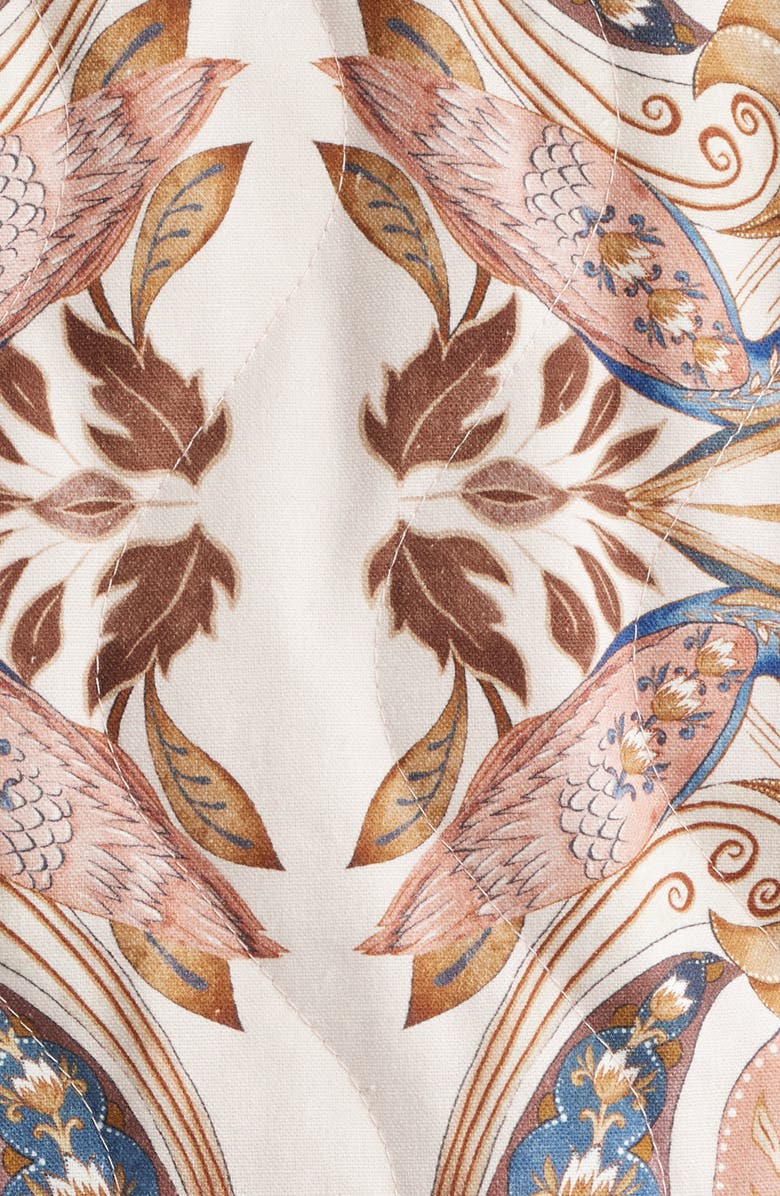 FARM Rio Sea Garden Print Button Front Jacket, Alternate, color, Sea Garden Scarf Sof