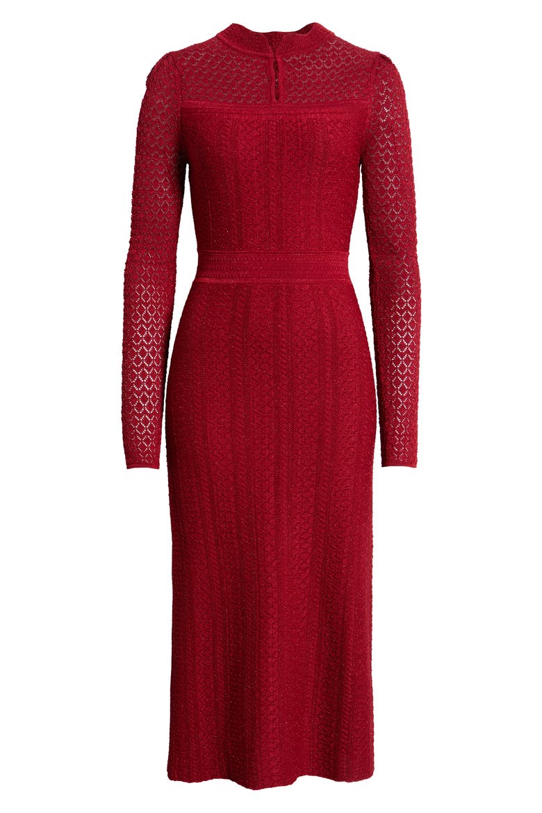 Remi Lurex Sweater Dress, Alternate, color, RED LOVE LUREX