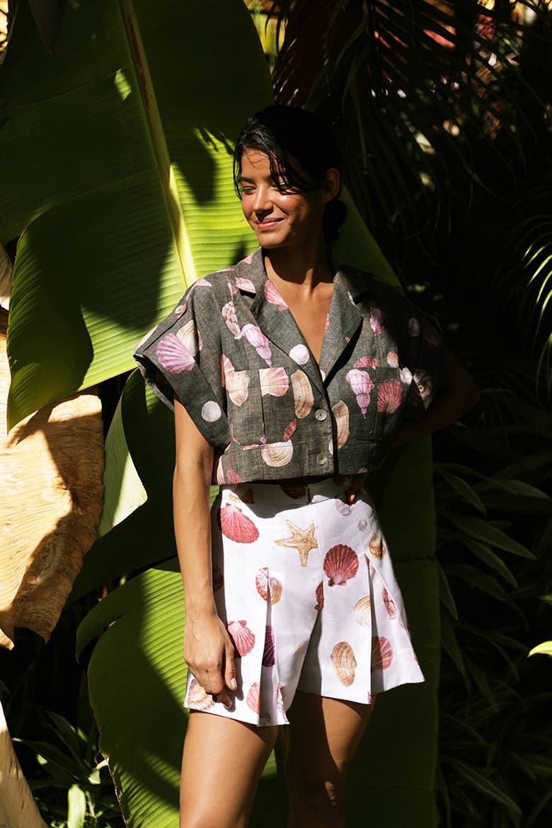 Guayaba Crop Top, Alternate, color, CONCHITAS BLACK PRINT