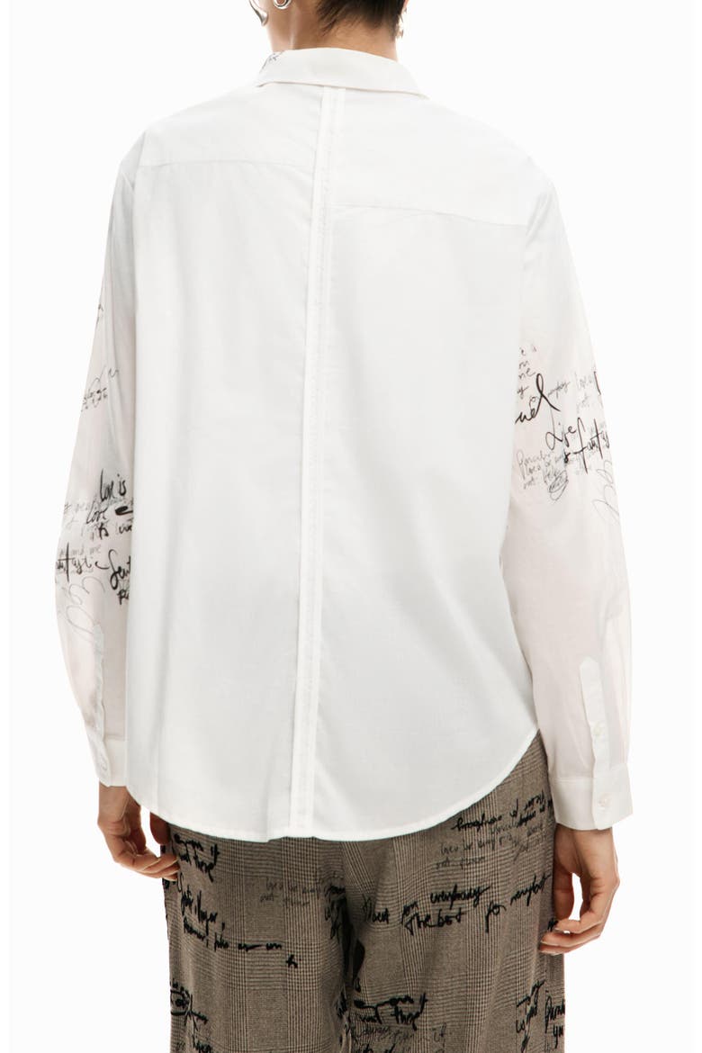Paradise Oversize Cotton Button-Up Shirt, Alternate, color, WHITE