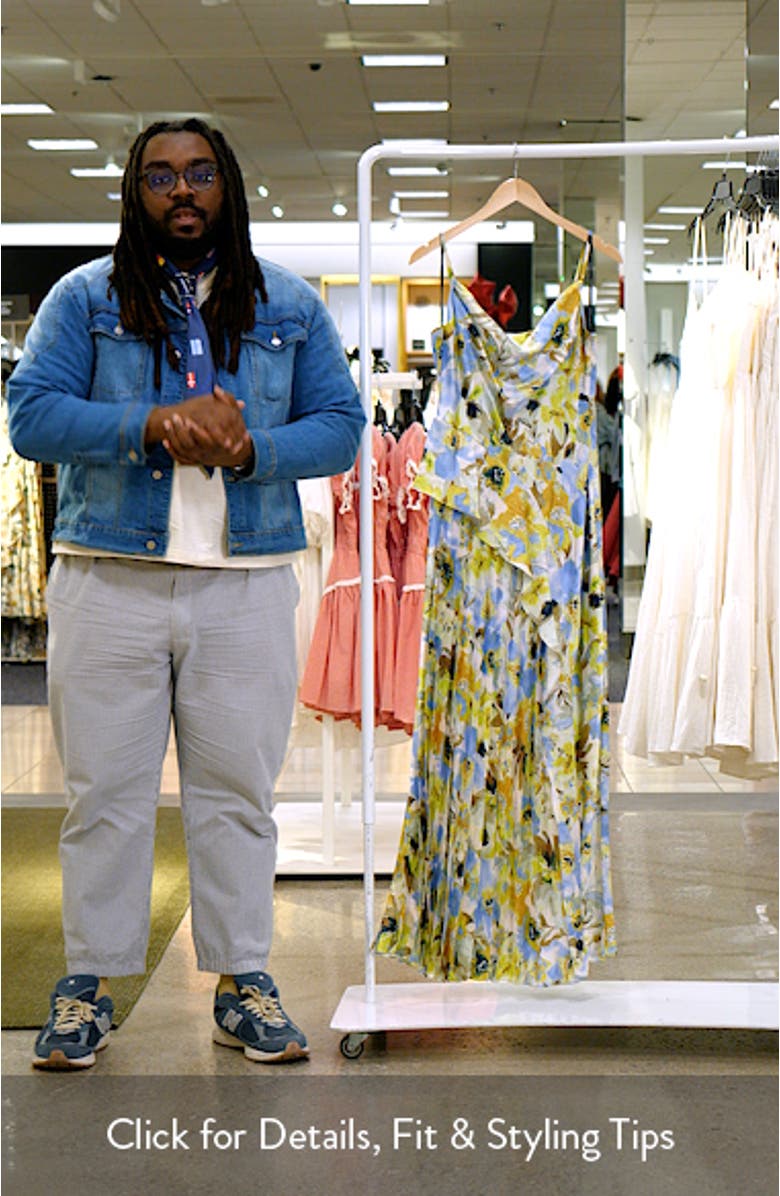 Floral Cowl Neck Satin Gown, sales video thumbnail