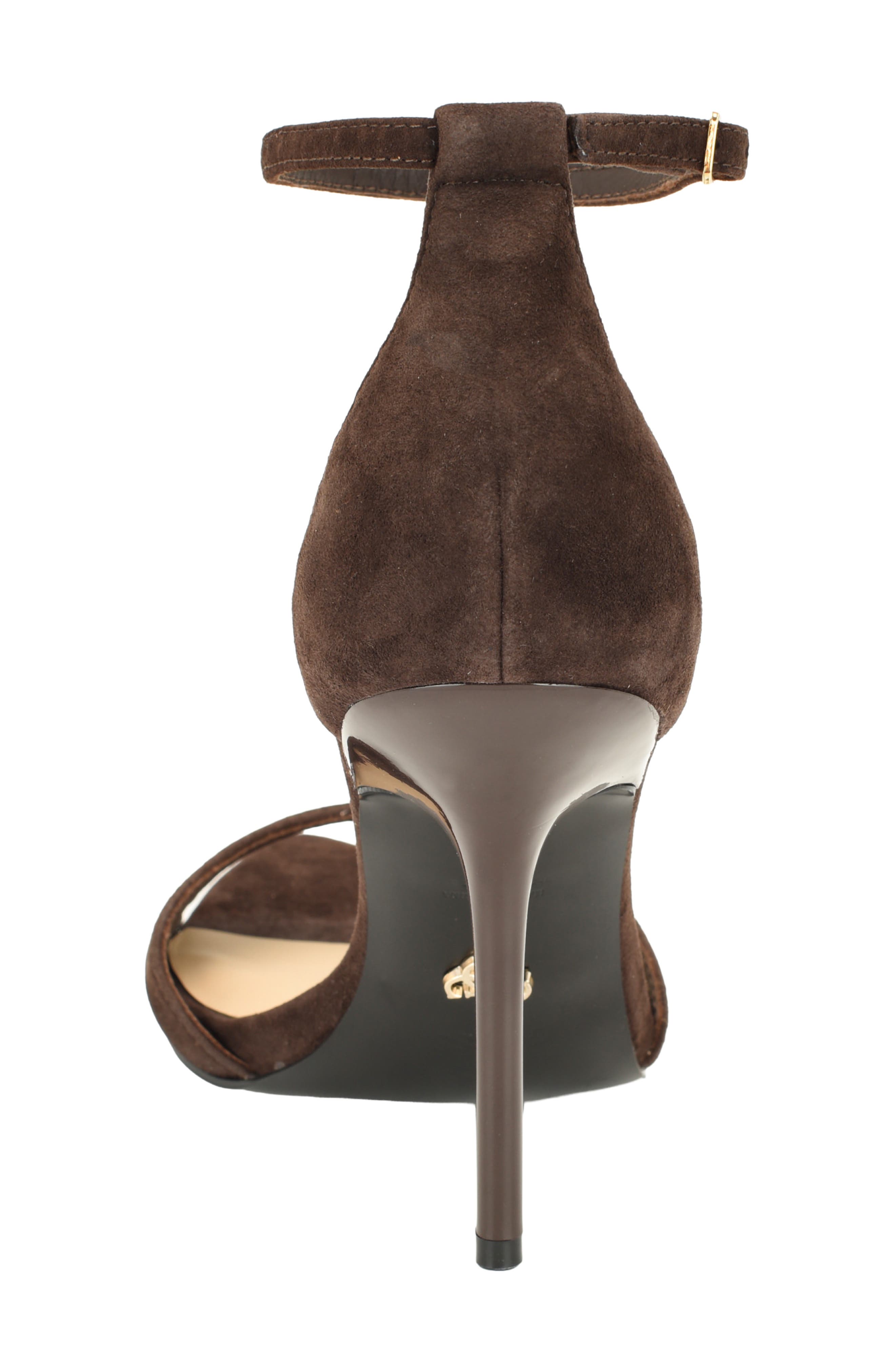 Olivey Ankle Strap Sandal, Alternate, color, DARK BROWN