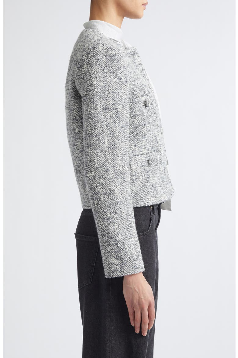 Collarless Wool Blend Jacket, Alternate, color, 75 PEARL GRAY