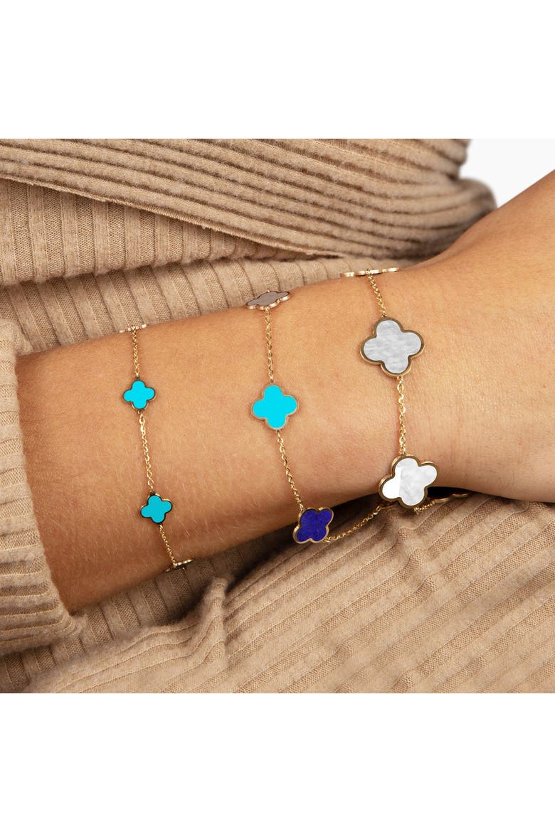 Small Blue Mixed Clover Bracelet, Alternate, color, Blue Mixed