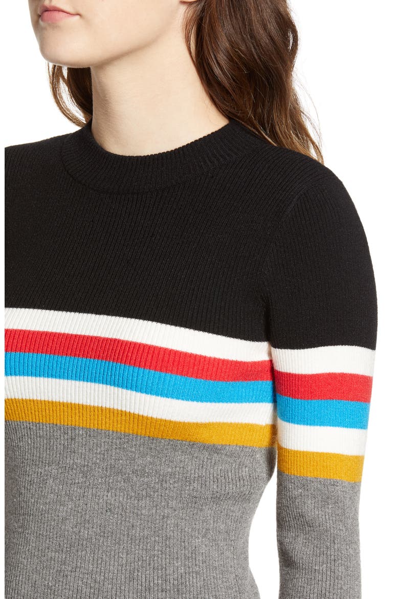 Stripe Sweater, Alternate, color, GREY