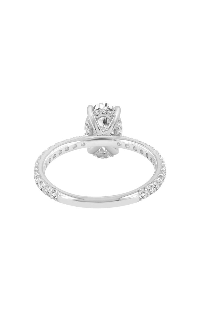 LuvMyJewelry Eliana 14K White Gold Oval Lab Grown Diamond Hidden Halo Engagement Ring - 2 Ct, Alternate, color, 14K White Gold