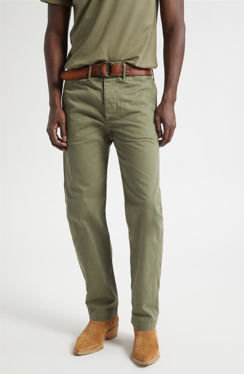 Double RL Officer Cotton Twill Chinos, Main, color, 