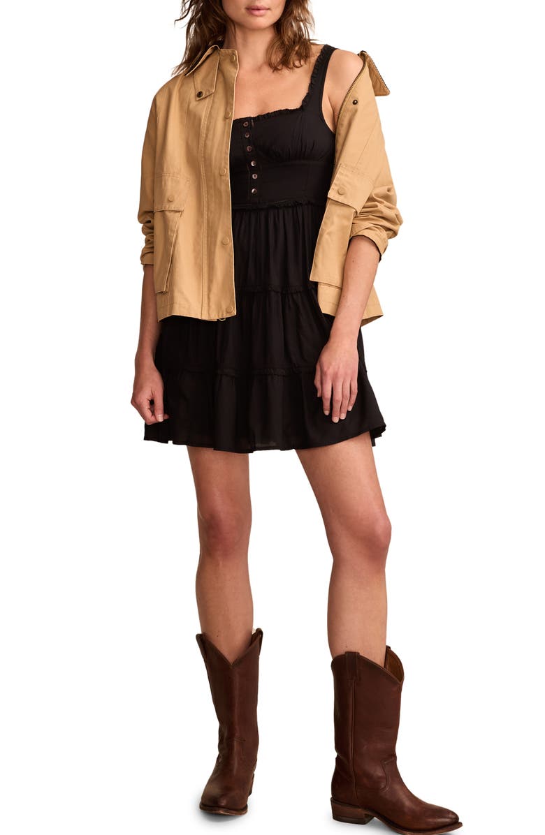 Lucky Brand Tiered Corset Minidress, Main, color, 