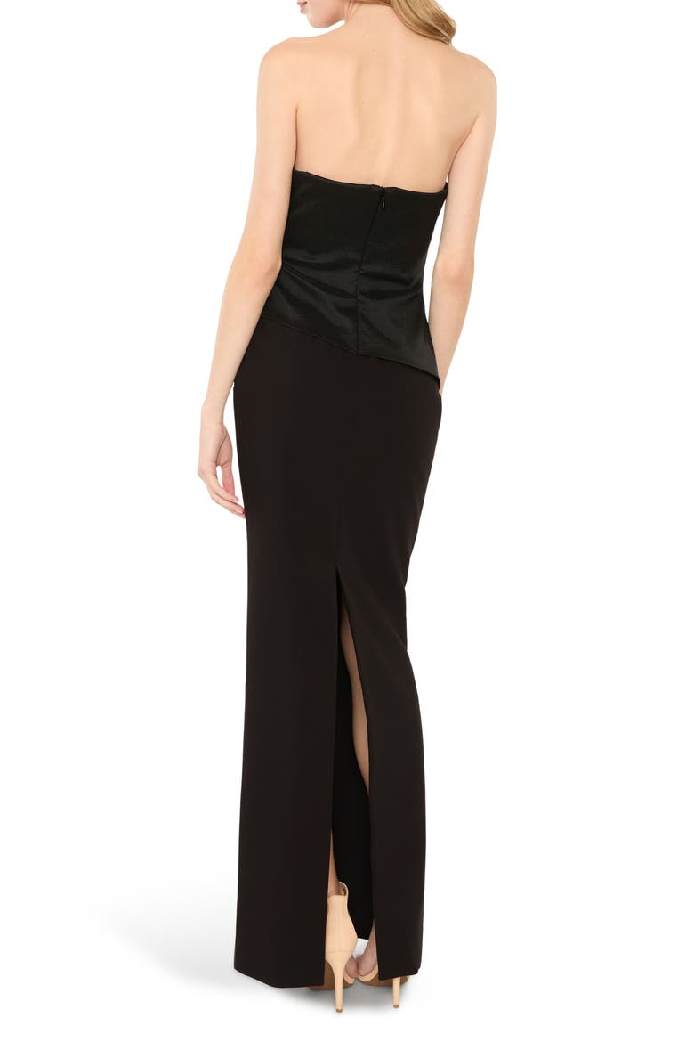 Evie Strapless Column Gown, Alternate, color, BLACK