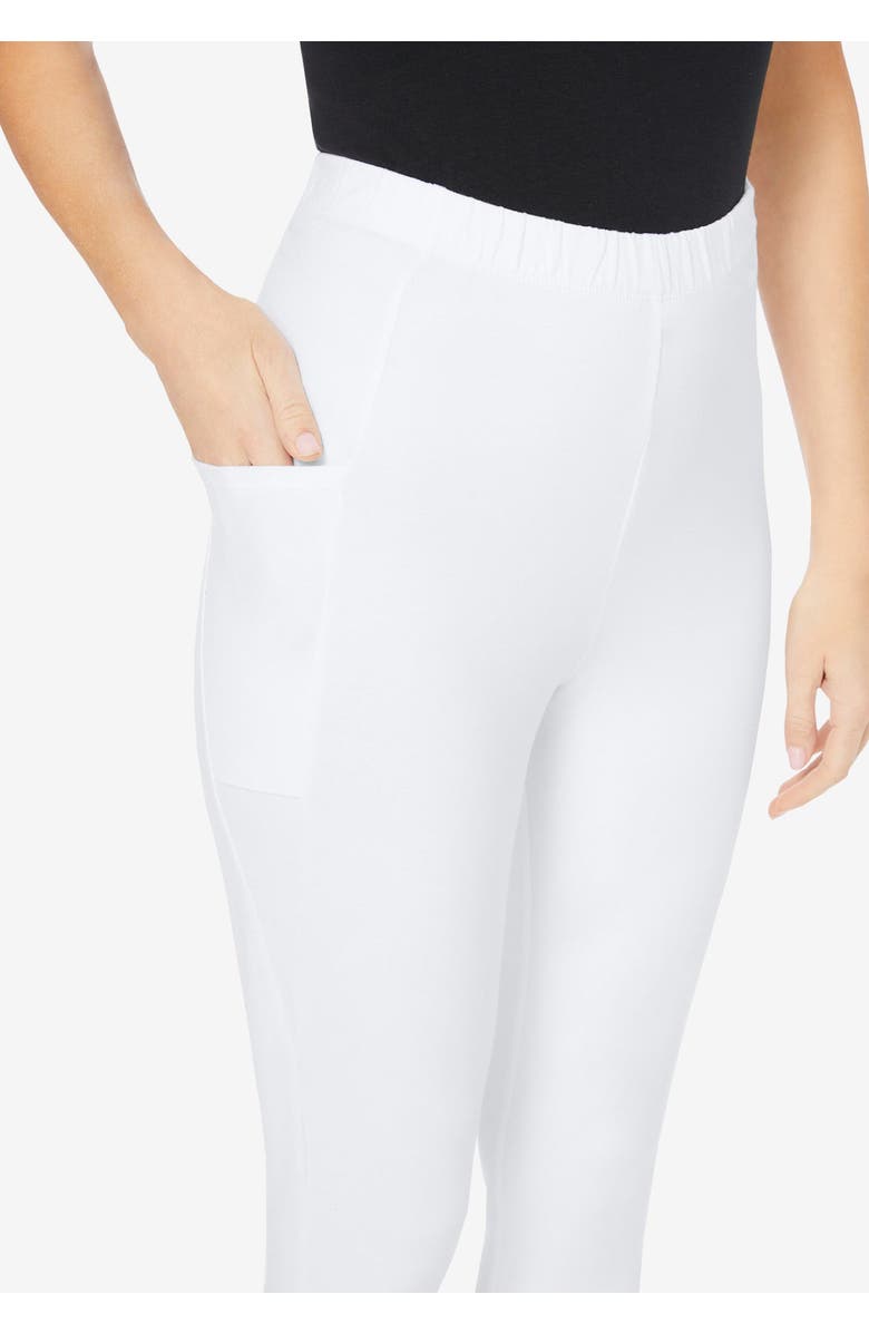 Roaman's Side-Pocket Essential Capri Legging, Alternate, color, Heather Charcoal