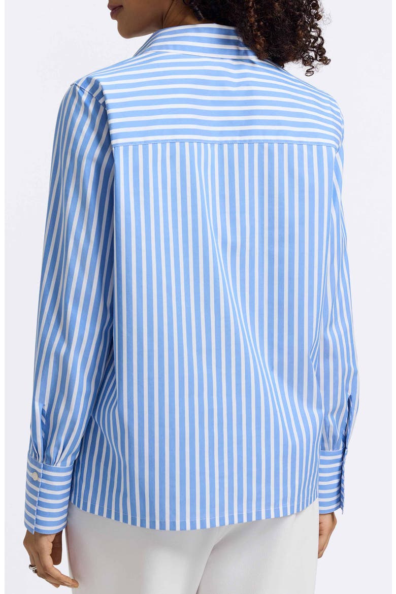Bella Stripe Popover Top, Alternate, color, PERIWINKLE BLUE/ WHITE