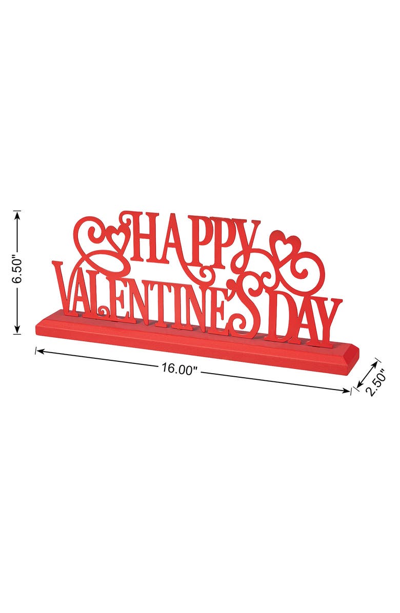 Glitzhome 14.25"L Valentine
s Wooden 
Metal HAPPY VALENTINE
S DAY Table Decor, Alternate, color, Red