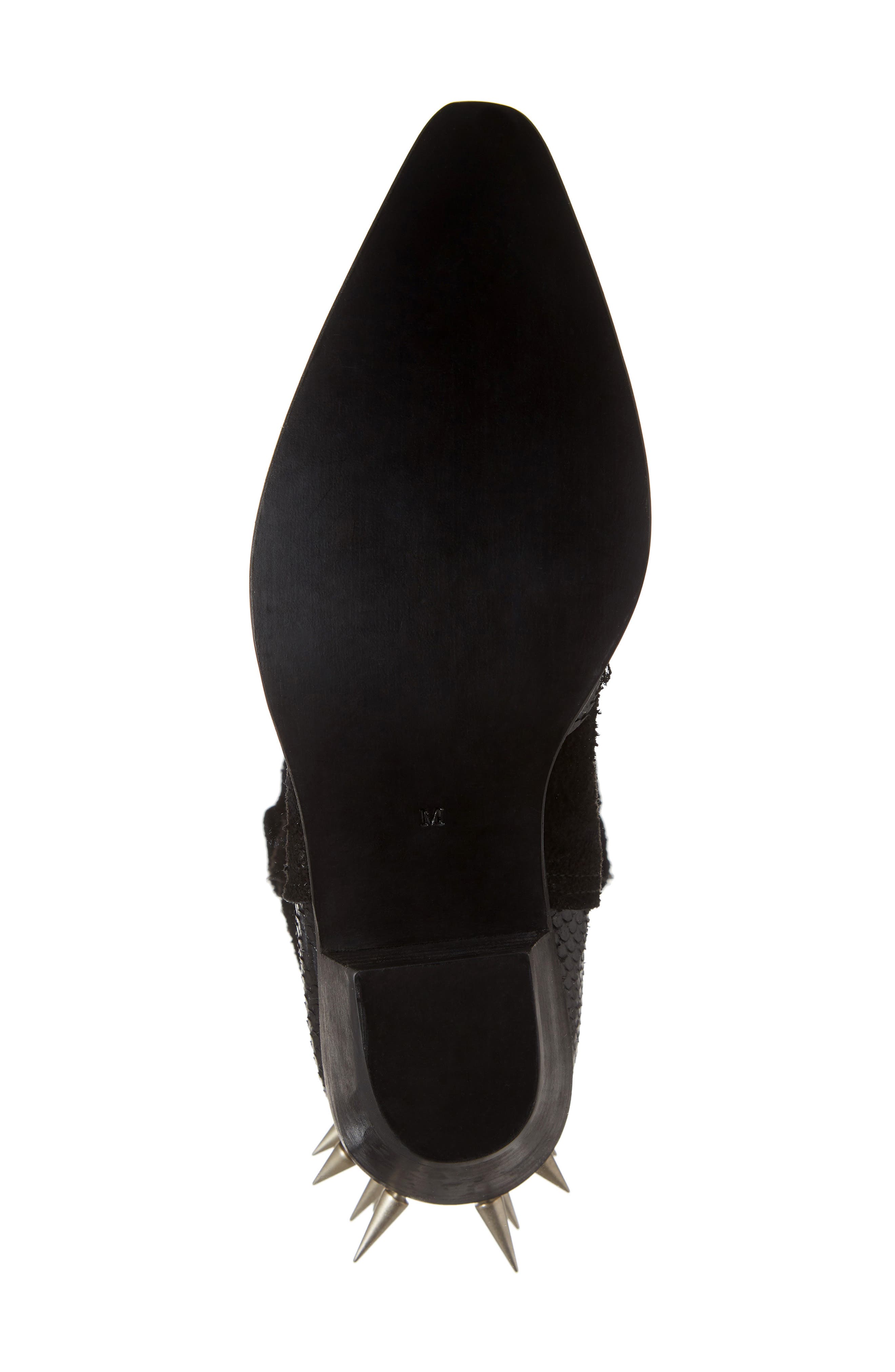 Spiked Ankle Cowboy Boots, Alternate, color, BLACK