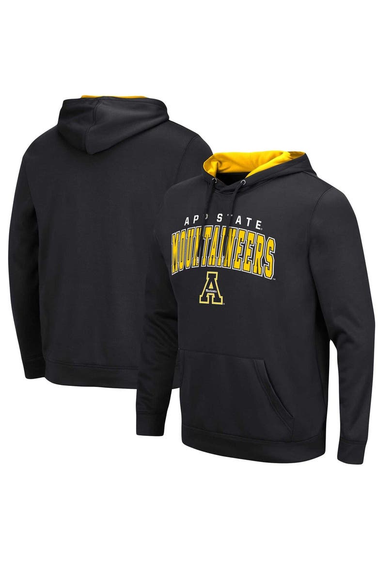 Men's Colosseum Black Appalachian State Mountaineers Resistance Pullover Hoodie, Main, color, Black