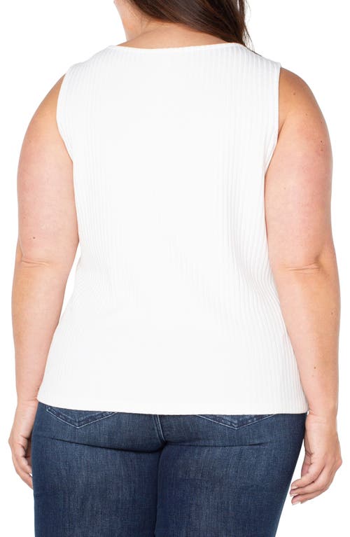 Liverpool Los Angeles Boat Neck Sleeveless Rib Top In Snow