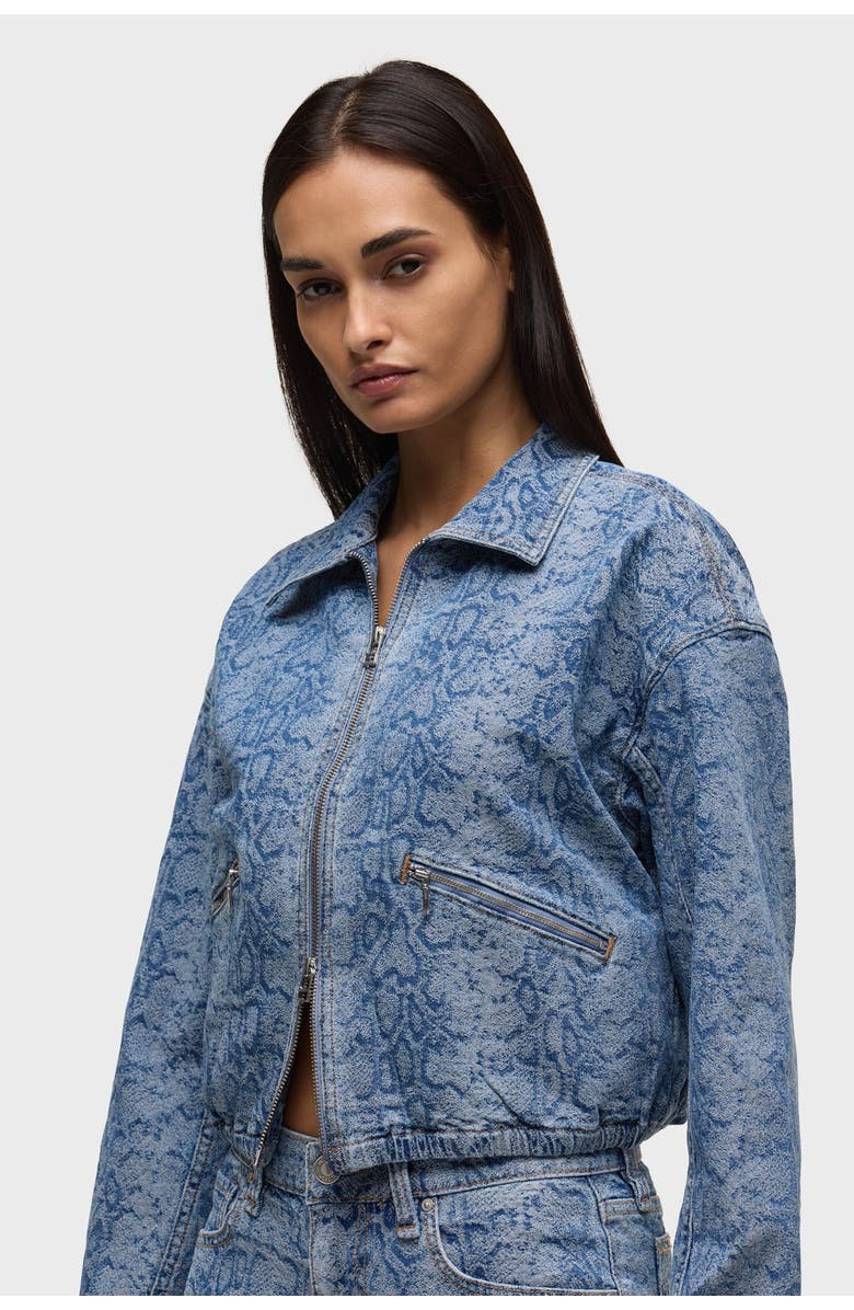 Hudson Jeans Cropped Zip Up jacket, Alternate, color, Venom