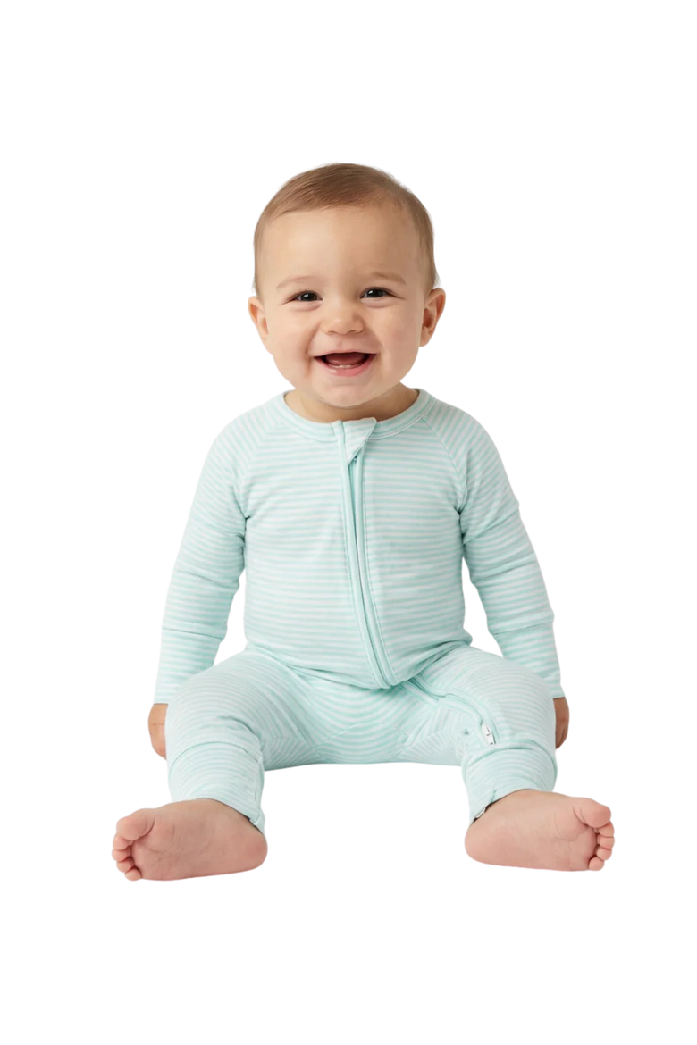 Long Sleeve and Pants Sleeper, Main, color, Cloud Stripe
