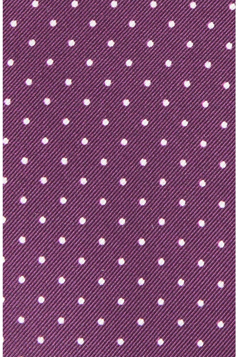 Plum & White Neat Dot Silk Pocket Square, Alternate, color, PLUM