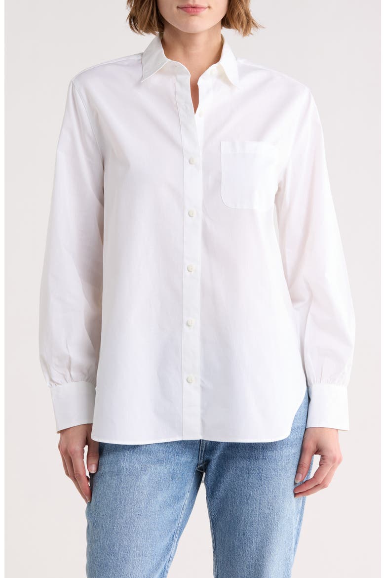 Max Cotton Button-Up Shirt, Main, color, WHITE
