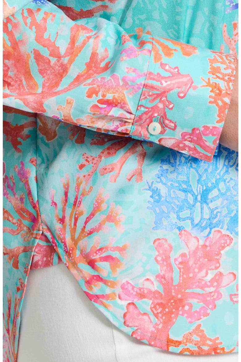 Meghan Cotton Button-Up Shirt, Alternate, color, BLUE MULTI