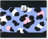 Deux par Deux Leopard Jacquard Fleece-Lined Knit Neckwarmer