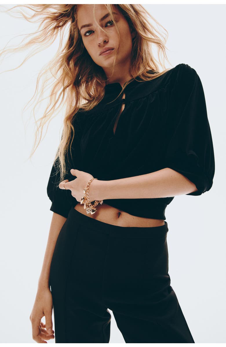 H&M Flared pants, Alternate, color, Black