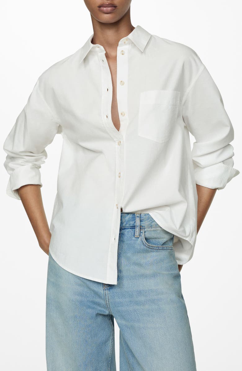 MANGO Cotton Button-Up Shirt, Main, color,