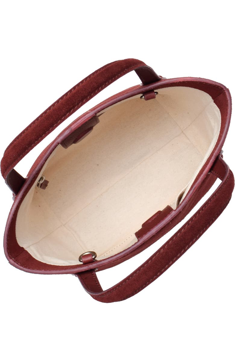 New Amsterdam Leatherworks Asher Suede Crossbody Tote Bag, Alternate, color, Claret