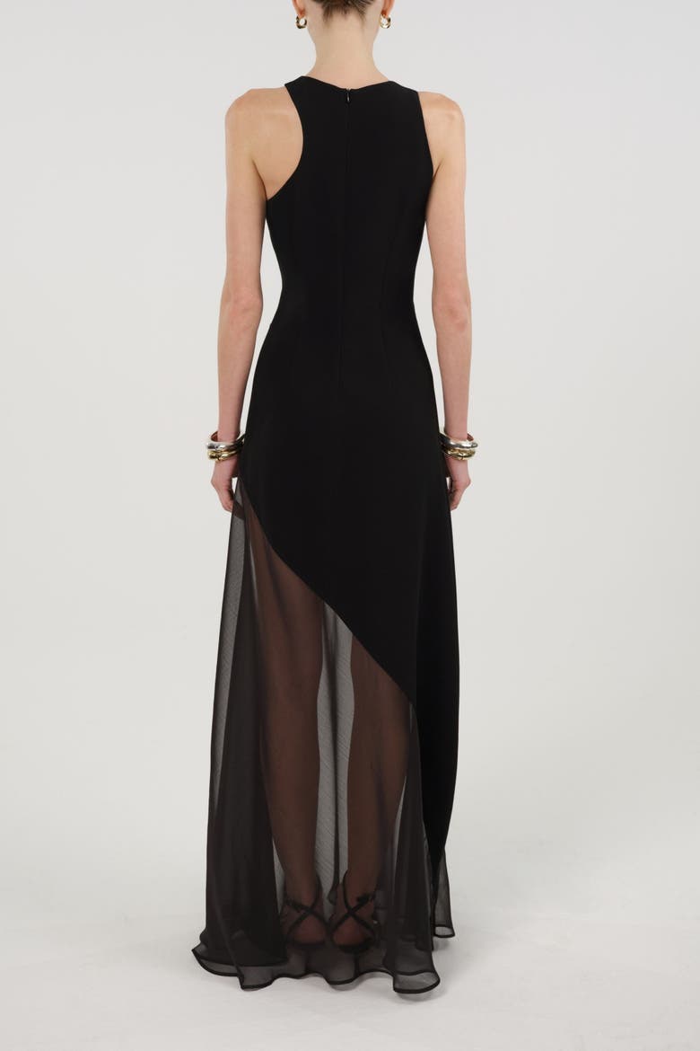 Sheer Detail Maxi Dress, Alternate, color, Black