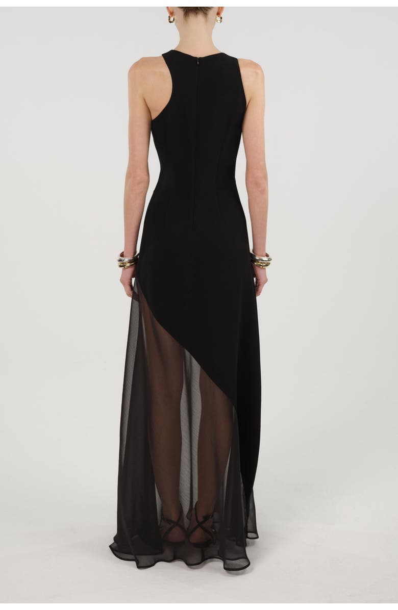 Nocturne Sheer Detail Maxi Dress, Alternate, color, Black