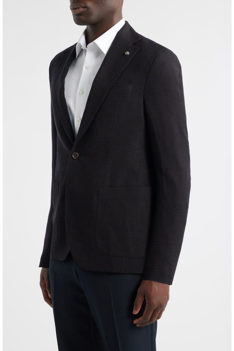 Hampton Contemporary Fit Textured Knit Wool Sport Coat, Alternate, color, BROWN