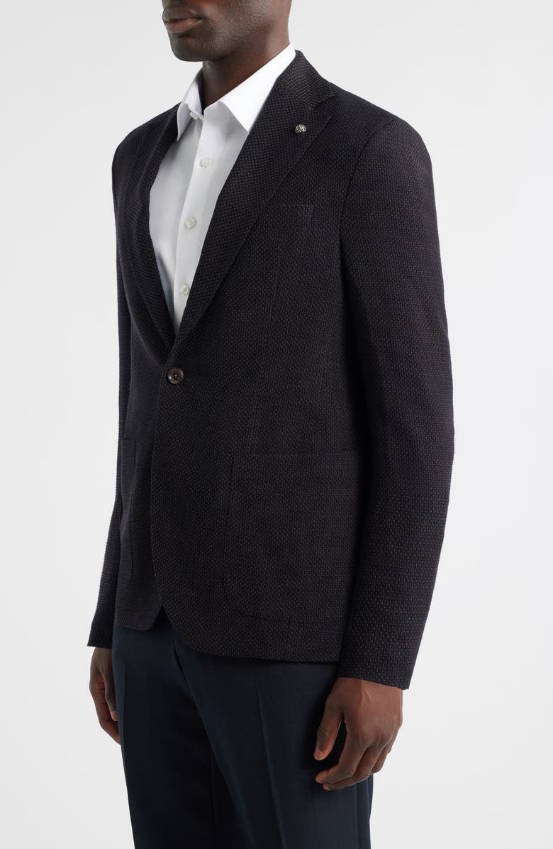 Jack Victor Hampton Contemporary Fit Textured Knit Wool Sport Coat, Alternate, color, Brown
