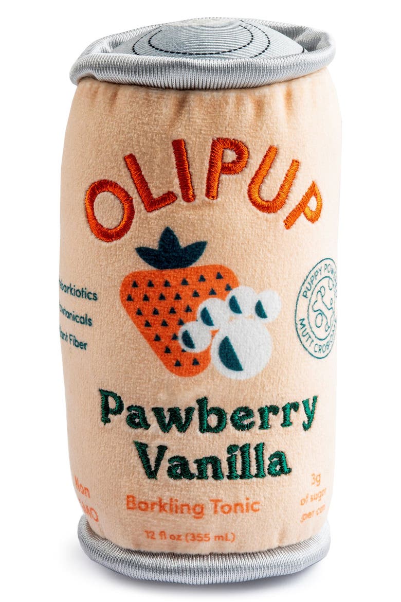 Olipup Soda Pawberry Vanilla Plush Dog Toy, Main, color, VANILLA