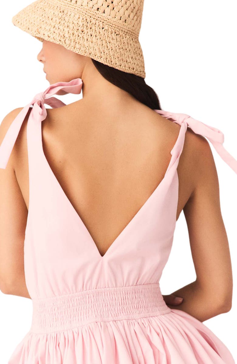 maje Short flared cotton dress, Alternate, color, Pink