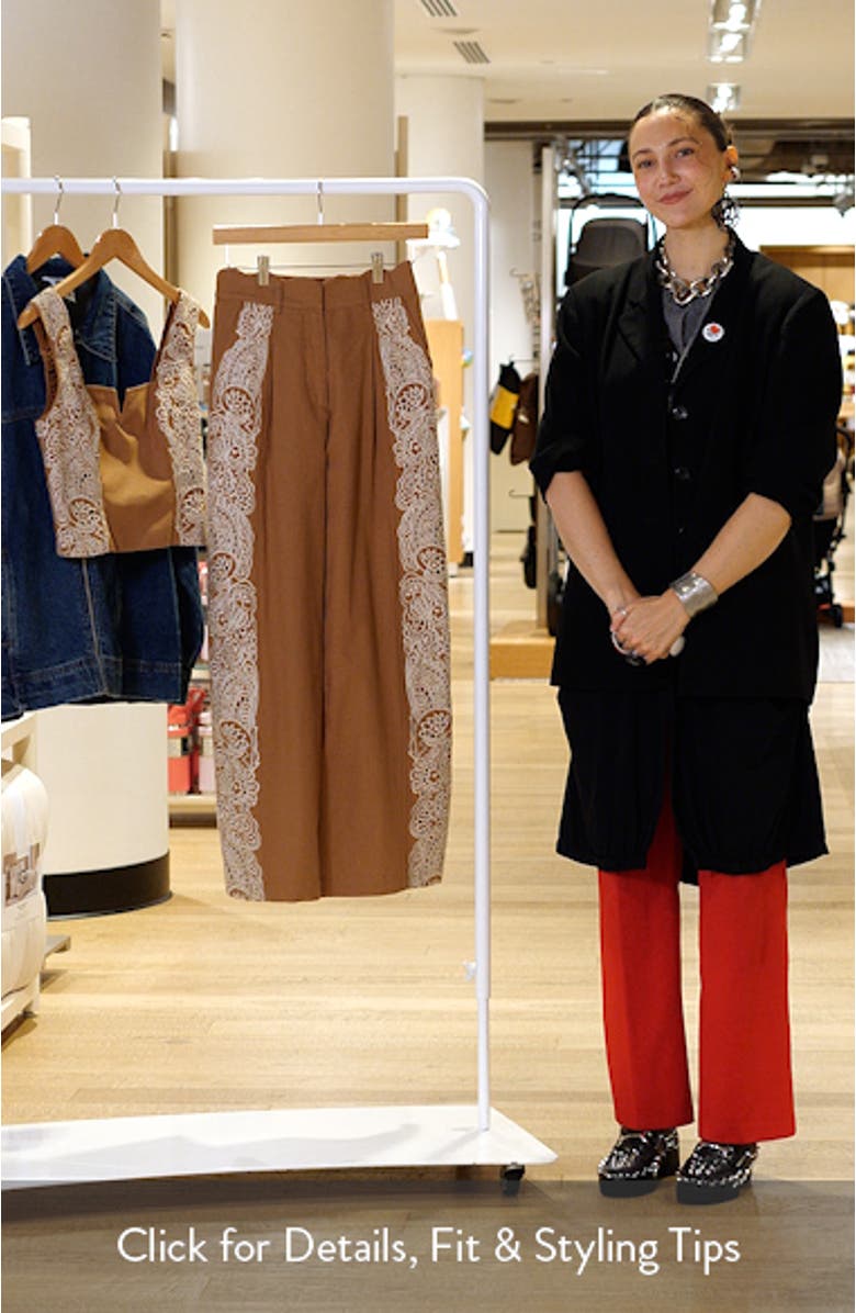 Celena Embroidered Detail Cotton Pants, sales video thumbnail