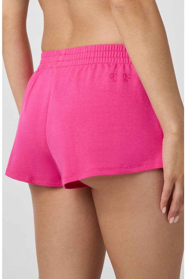 Sporty French Terry Sweat Shorts, Alternate, color, FUCHSIA