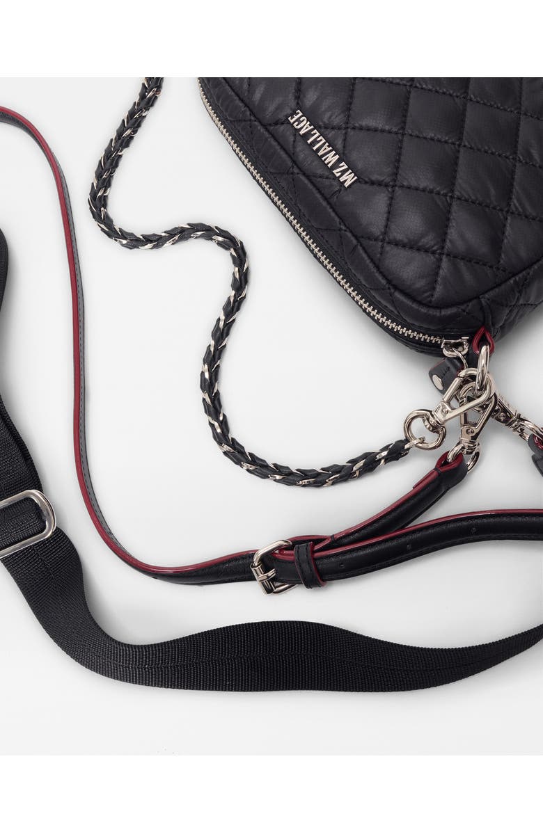 MZ Wallace Mini Crosby Quilted Nylon Crossbody Bag, Alternate, color, Black