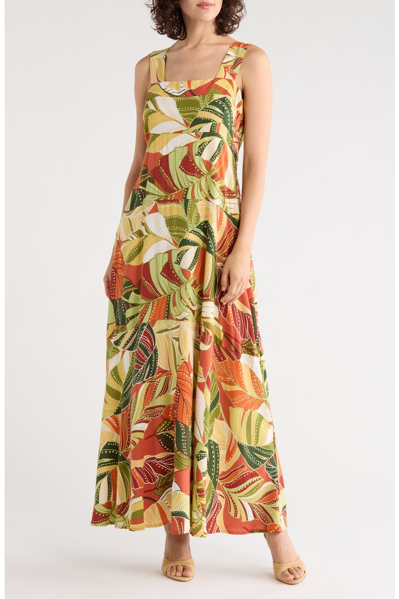 Thick Strap Empire Waist Maxi Dress, Main, color, SOFT CREAM